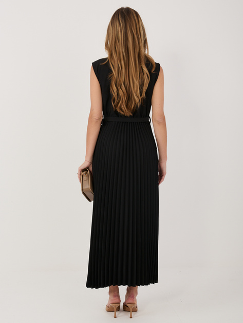 Czarna midi sukienka z kołnierzem RUE PARIS