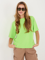 Jasnozielony bawełniany t-shirt oversize RUE PARIS 