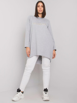 Szara melanżowa tunika plus size z kieszeniami Alexiah