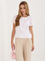 Jasnoróżowa casualowa bluzka z bawełny