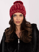 Hurtownia Czerwona damska czapka na zimę