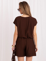 Chocolate summer set with a scarf belt RUE PARIS.