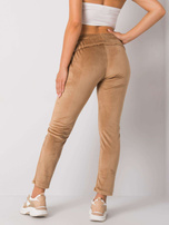 Kamelfarbene Velourhosen Juanita RUE PARIS.