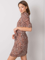 Brązowa sukienka z printami Jianna