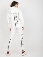 Hurt Ecru damski komplet dresowy z napisami i zamkami