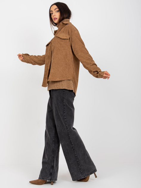 Hurt Camelowa sztruksowa koszula wierzchnia na guziki