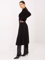 Černá sukně s proužkovanou texturou RUE PARIS.