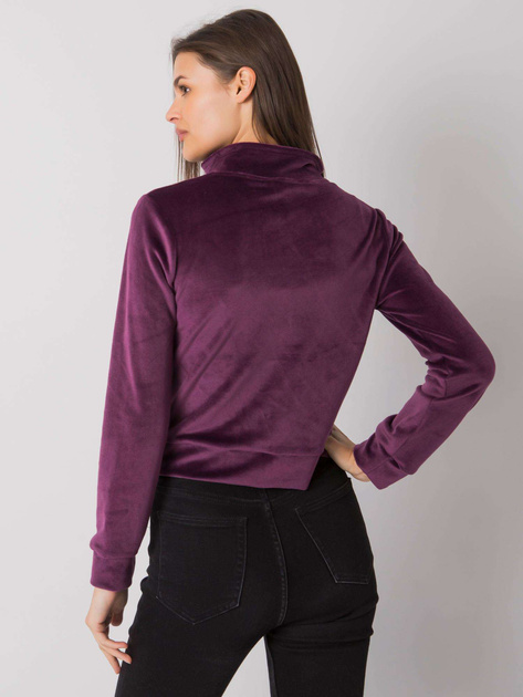 Ciemnofioletowa welurowa bluza rozpinana Charley RUE PARIS