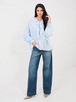 Jasnoniebieska koszulowa bluzka w stylu boho