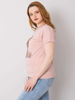 Brudnoróżowa bluzka plus size z dżetami Luce