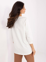 Hurtownia Ecru damska bluzka oversize z bawełny 