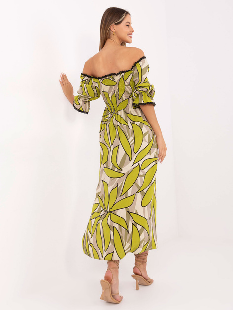 Khaki-beżowa z elastycznym marszczeniem