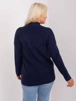 Hurt Granatowy damski sweter plus size z półgolfem