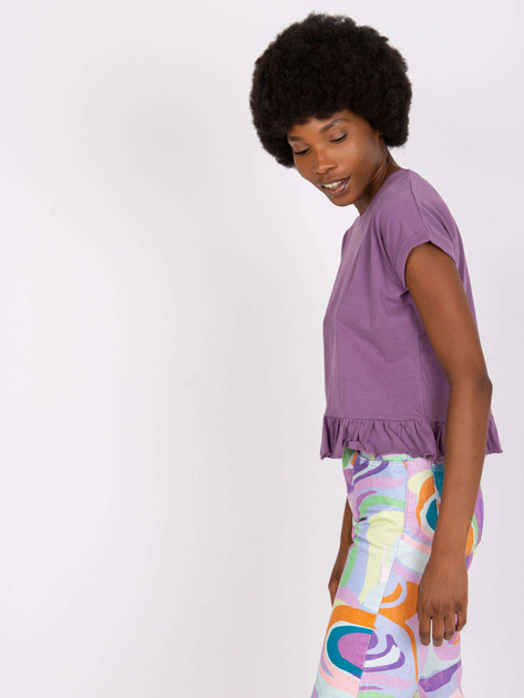 Fioletowy t-shirt z okrągłym dekoltem Hierro MAYFLIES