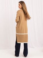 Dunkelbeige Damen Oversize-Cardigan RUE PARIS.