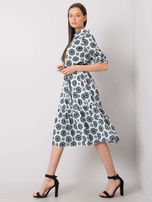 Biało-miętowa sukienka z printami Avelina