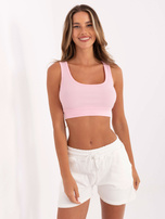 Jasnoróżowy sportowy crop top RUE PARIS
