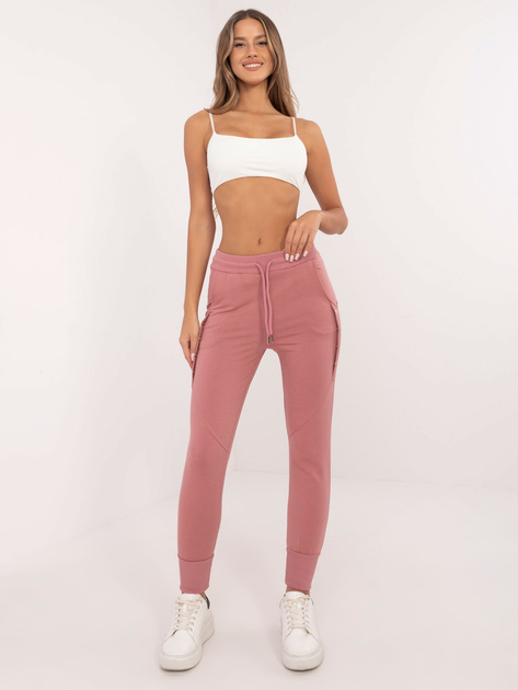 Hurt Brudnoróżowe dresowe spodnie z wiązaniem