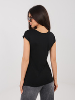Czarny damski t-shirt z domieszką modalu SUBLEVEL 