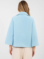 Jasnoniebieski piankowy płaszcz z kołnierzem