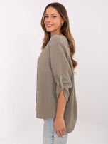 Hurt Ciemnobeżowa bluzka koszulowa z muślinu