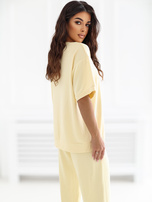 Jasnożółty dresowy komplet z krótkim rękawem RUE PARIS