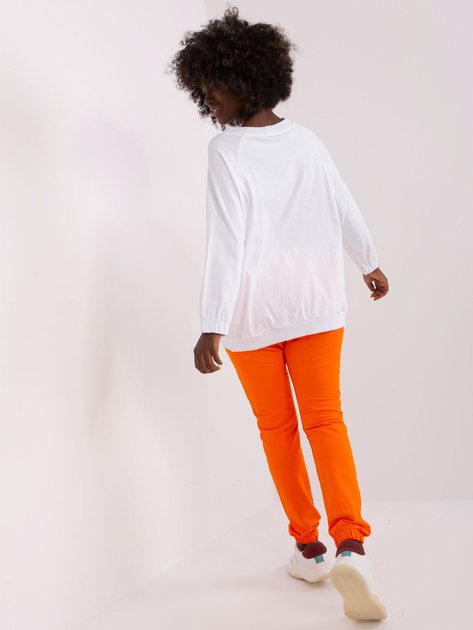 Hurt Ecru-pomarańczowa komplet dresowy z dżetami