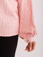 Hurt Jasnoróżowa bluzka koszulowa z kołnierzem