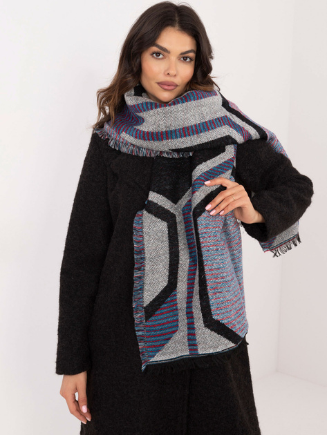 Hurtownia Czarno-szary damski szal we wzory