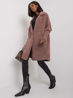 Fioletowy płaszcz alpaka Nora