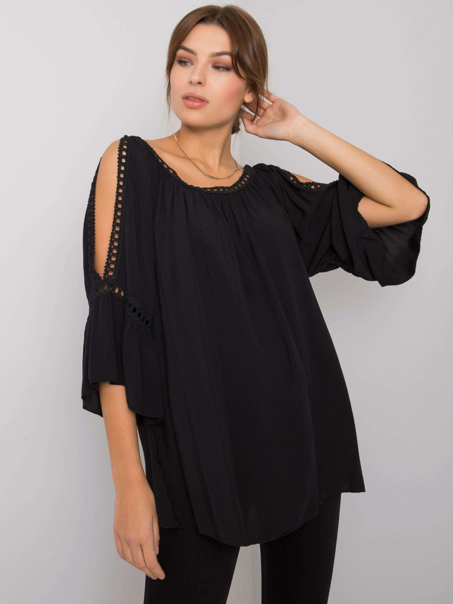 Schwarze Bluse aus Viskose Kearney OCH BELLA.
