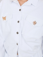 Biała sztruksowa kurtka typu bomber RUE PARIS 