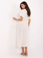 Jasnobeżowa midi sukienka szmizjerka OCH BELLA 