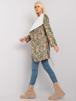 Khaki wzorzysty płaszcz damski Aggie