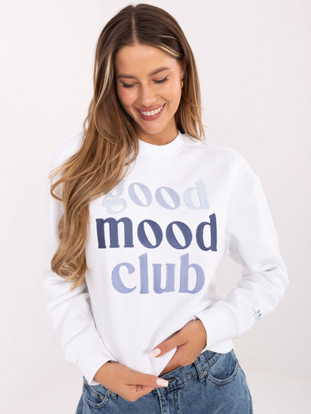 Biała dresowa bluza z haftem SUBLEVEL