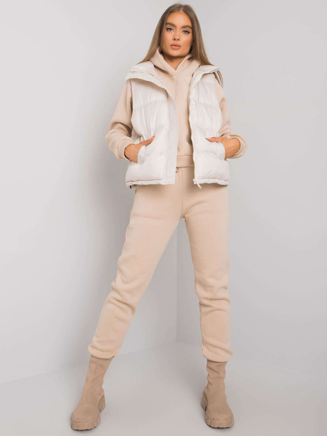 Jasnobeżowy komplet z kamizelką Aysel