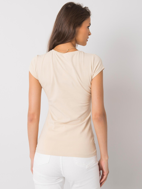 Beżowy t-shirt z aplikacją Misha