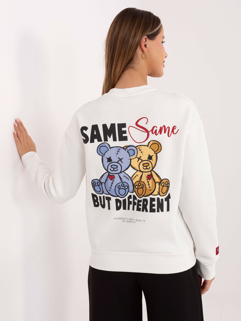 Biała bluza z nadrukiem na plecach SUBLEVEL