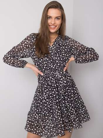 Schwarzes Kleid mit Rüsche Eunika OCH BELLA.