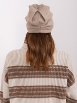 Hurt Ciemnobeżowa damska czapka zimowa