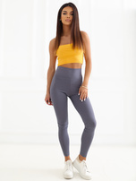 Grafitowe sportowe legginsy w prążek