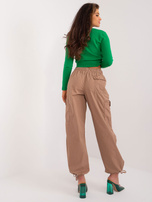 Hurt Jasnobrązowe spodnie typu cargo z bawełny SUBLEVEL