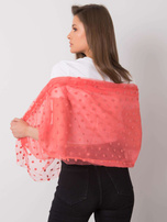 Koralowa chusta w grochy