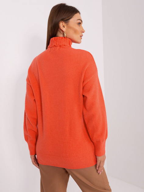 Hurt Pomarańczowy damski sweter z dzianiny