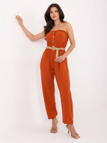 Ciemnopomarańczowy kombinezon bandeau na lato Felippa RUE PARIS