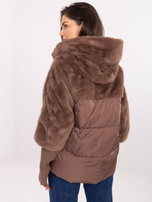 Brązowa zimowa kurtka z odpinanymi ściągaczami