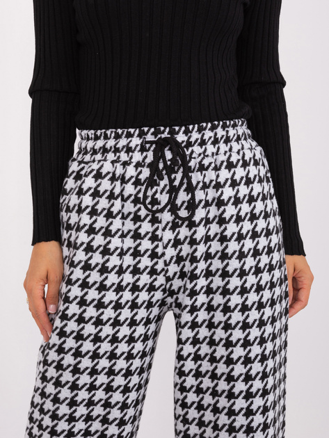 Hurt Czarno-białe wzorzyste spodnie materiałowe