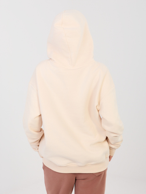 Jasnobeżowa bluza kangurka z haftem NATURAL SIDE