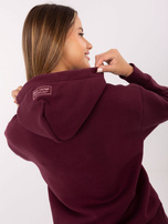 Burgundowa damska bluza z kapturem SUBLEVEL 