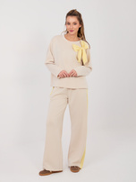 Jasnobeżowa damska bluza oversize RUE PARIS 